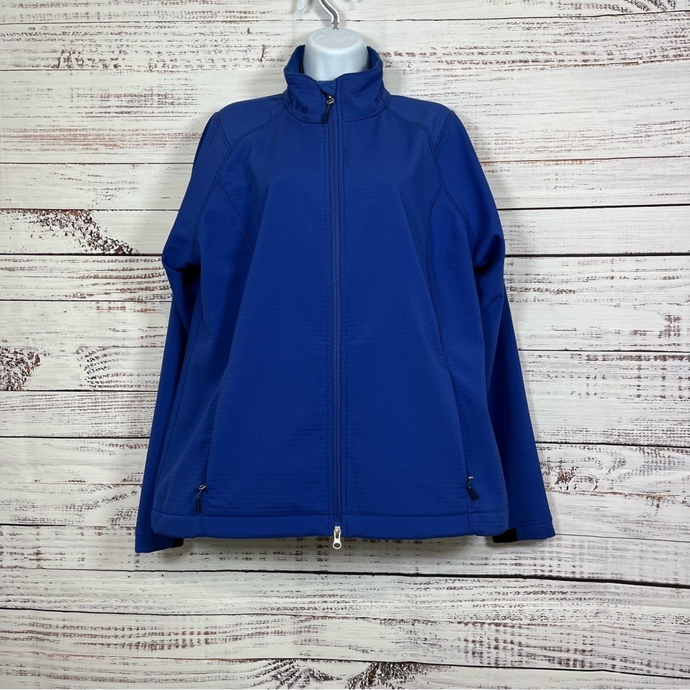 Lands End Blue Full Zip Long Sleeve Lightweight Jacket
